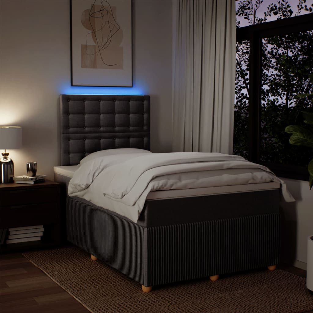 vidaXL Bett Boxspringbett mit Matratze Taupe 120x190 cm Stoff