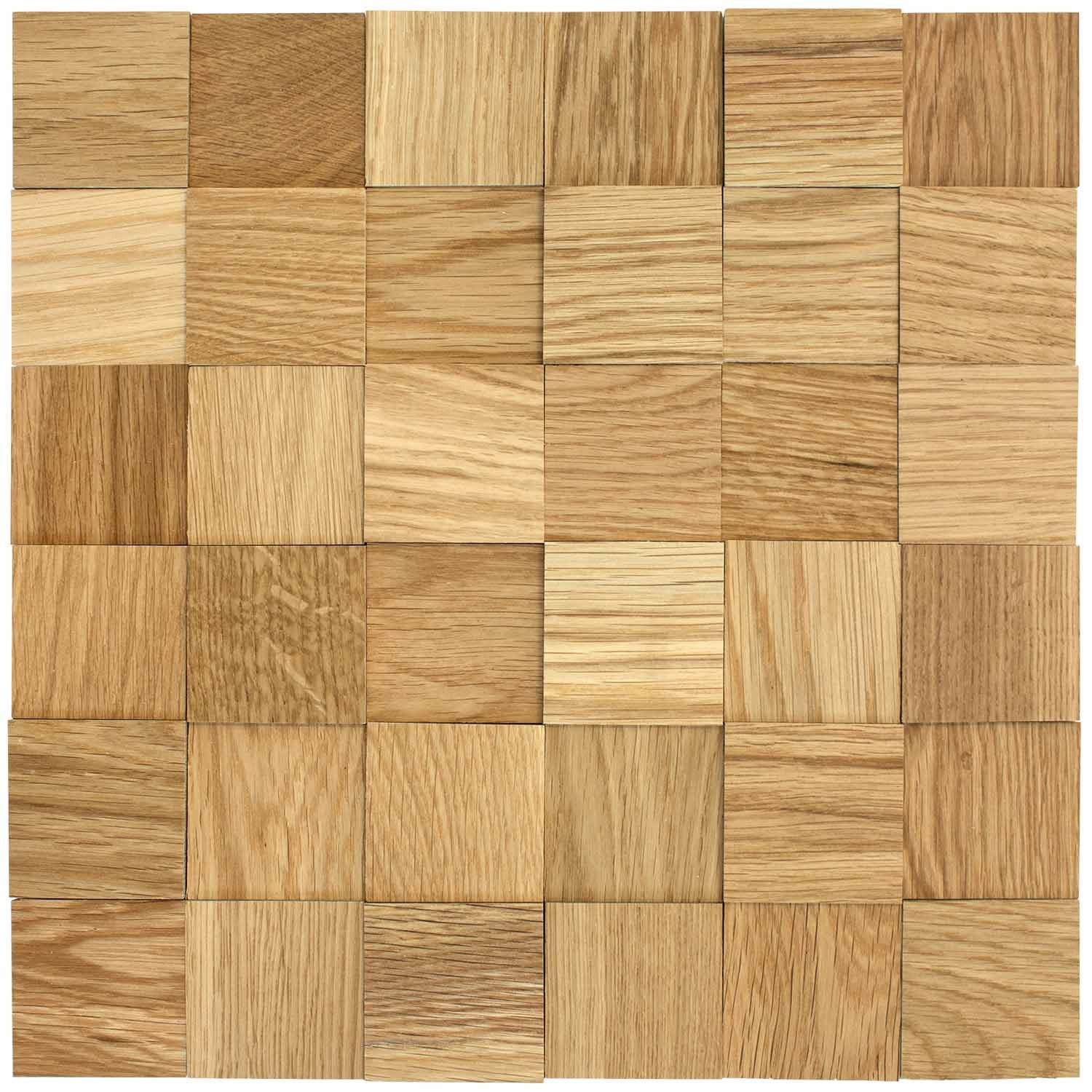 wodewa GmbH 3D Wandpaneel Vollholz - Serie 50 -, BxL: 5x5 cm, 0,00 qm, (Matte, 36-tlg., 0,09 m) 3D-Optik, Selbstklebend