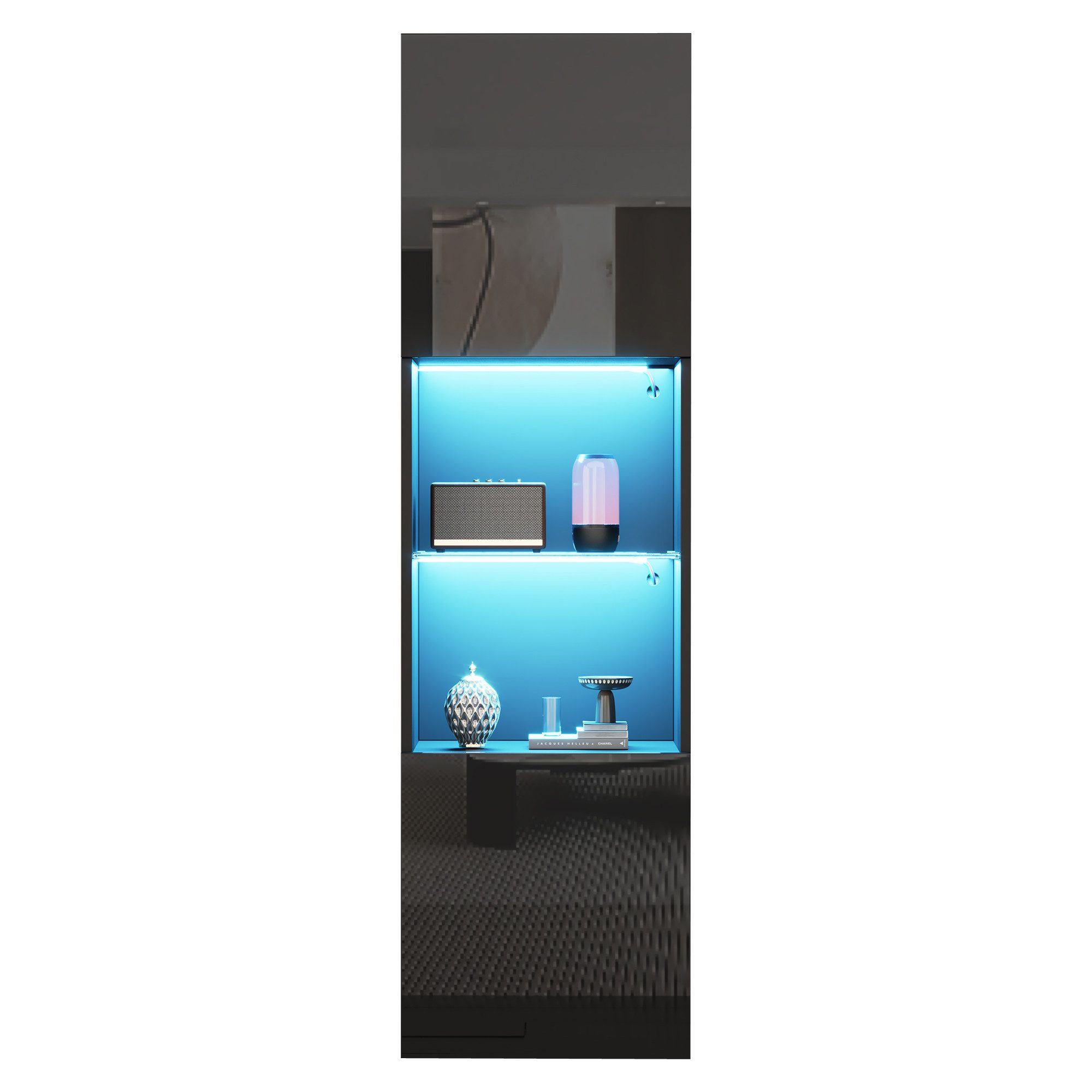 MODFU Vitrine freistehende Hochschrank, Hochglanzschränke (Highboard, günstig online kaufen