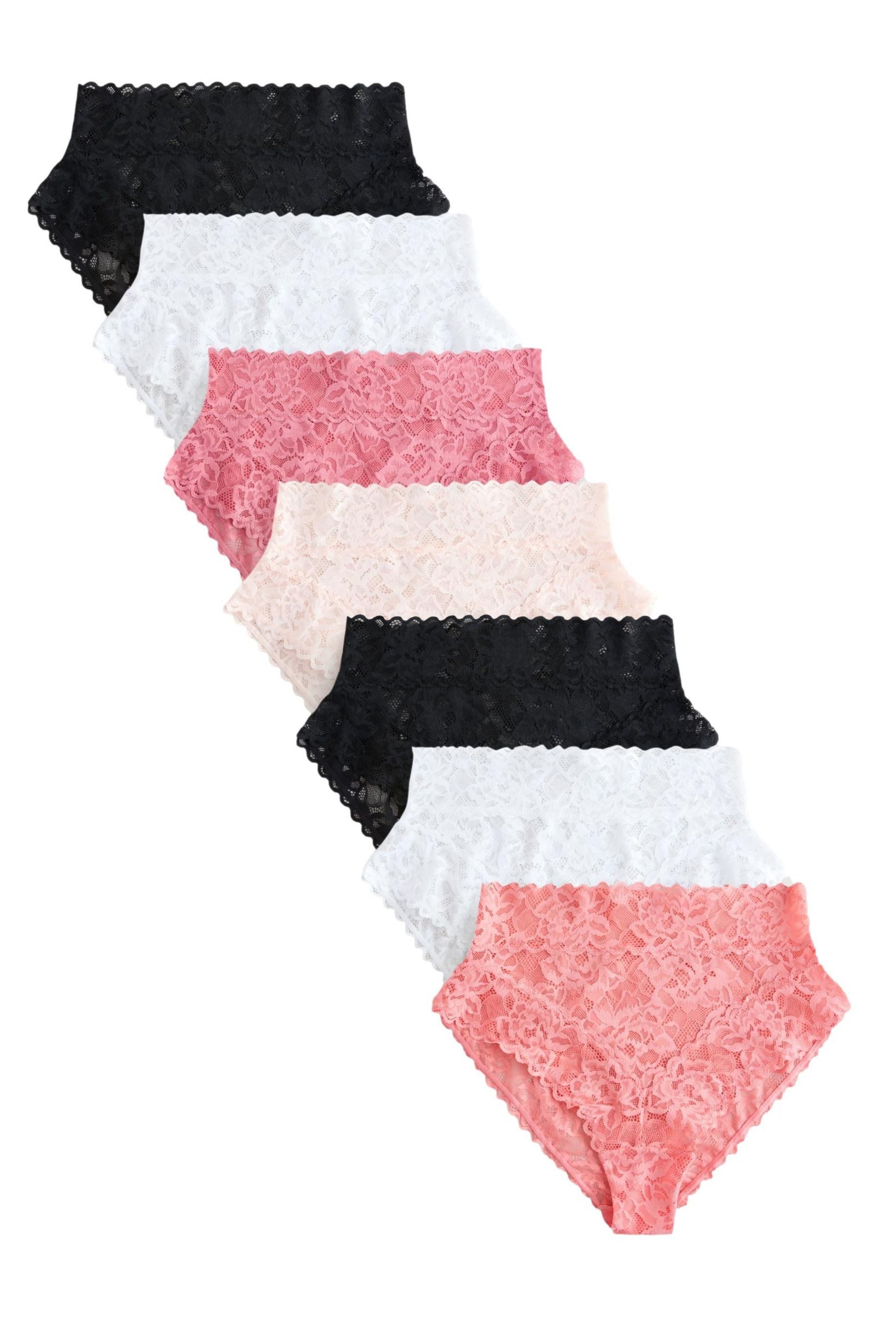 Next String Hochbund-Spitzenslips, 7er-Pack, hoher Beinschnitt (7-St)
