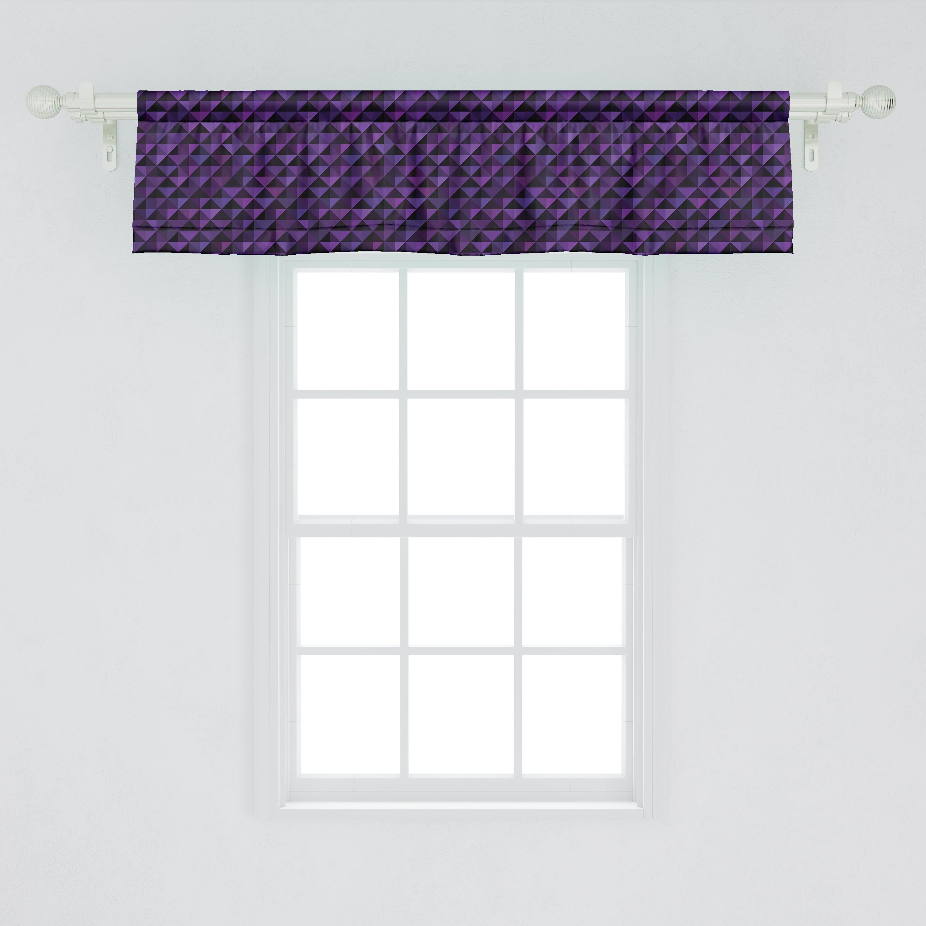 Quadrate für Schlafzimmer Dreiecke Microfaser, Volant Geometrisch Küche Abakuhaus, mit Vorhang Stangentasche, Scheibengardine und Dekor