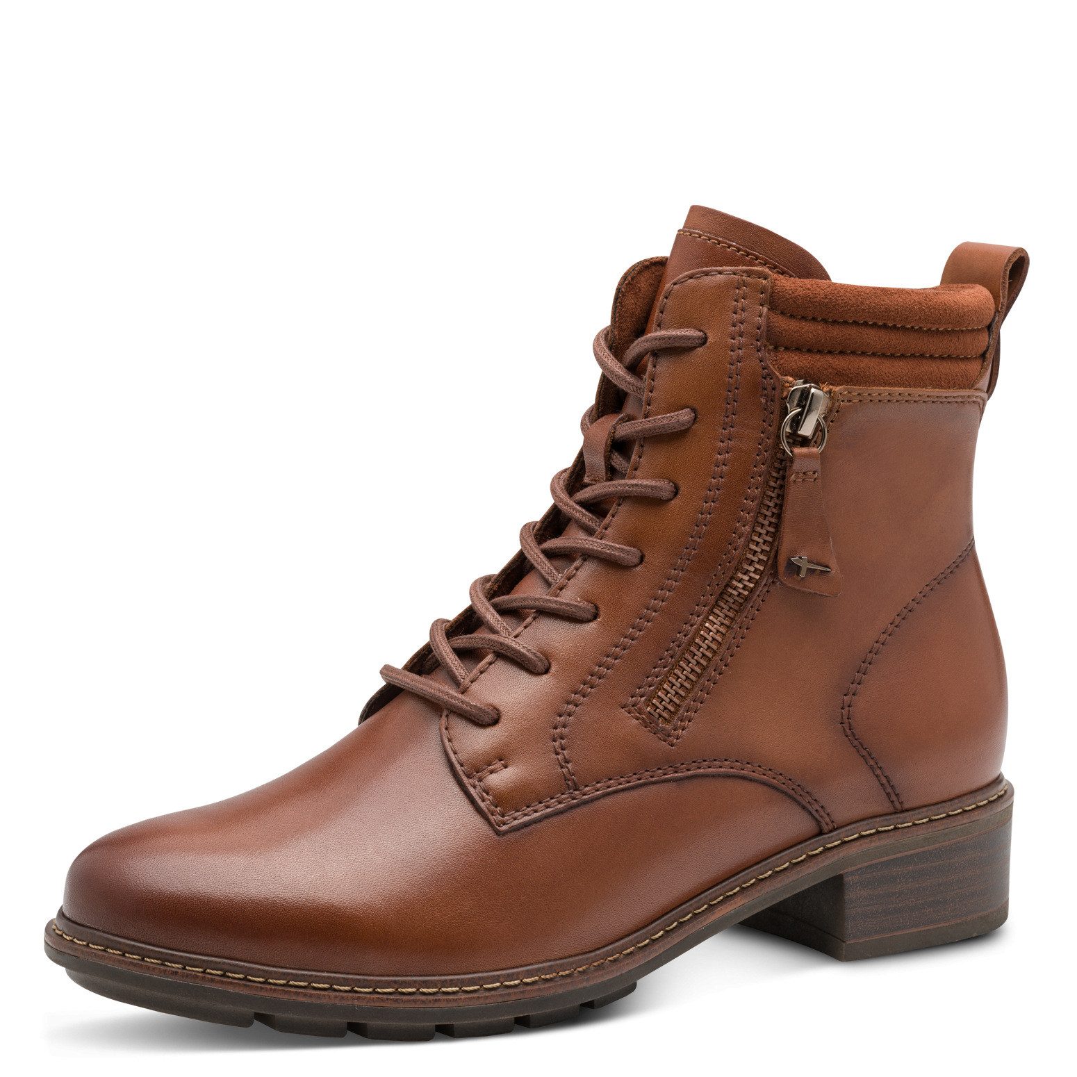 Tamaris Schnürstiefelette, Blockabsatz, Schnürboots mit Ziernähten günstig online kaufen