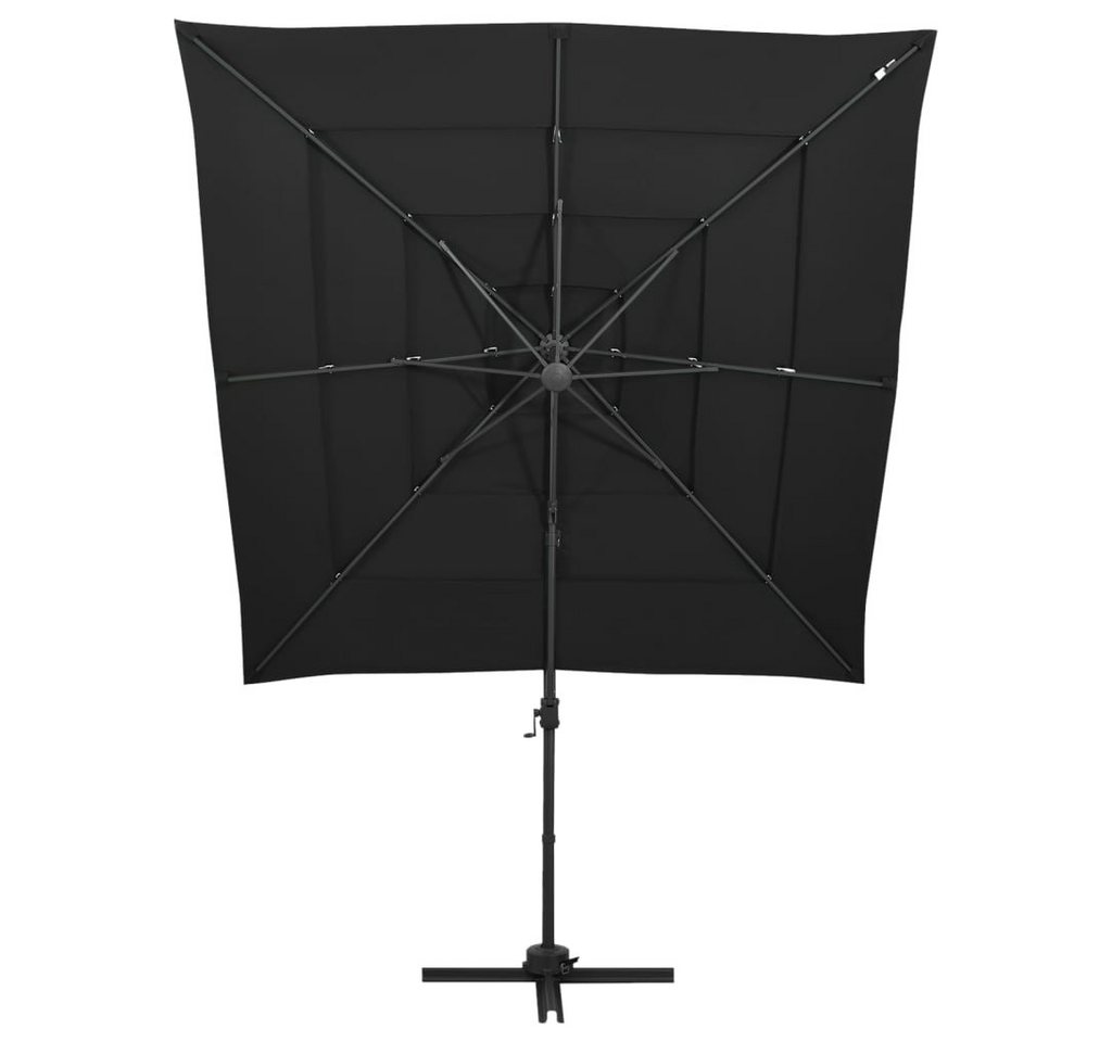 Thumbnail - vidaXL Sonnenschirm Sonnenschirm mit Aluminium-Mast 4-lagig Schwarz 250x250 cm