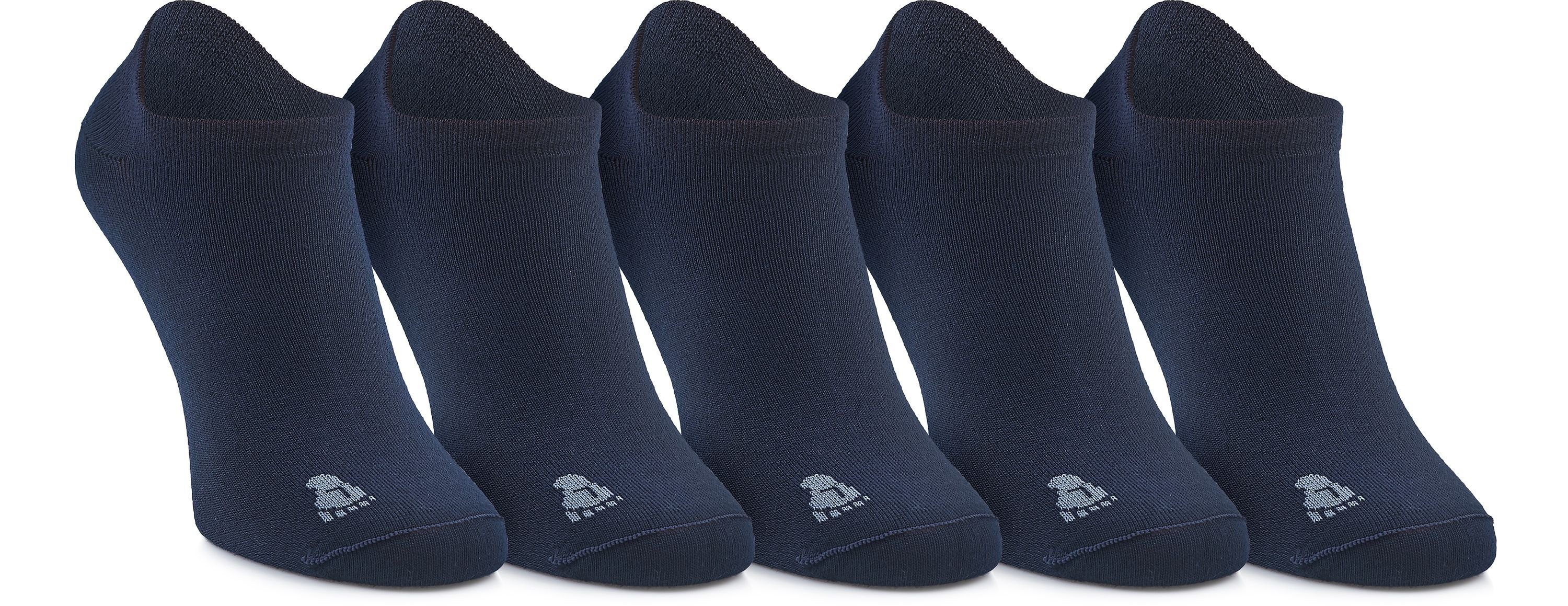 Pack LASS0003 Unisex aus 5 Socken Ladeheid Socken Bambusfasern Navy Sneaker