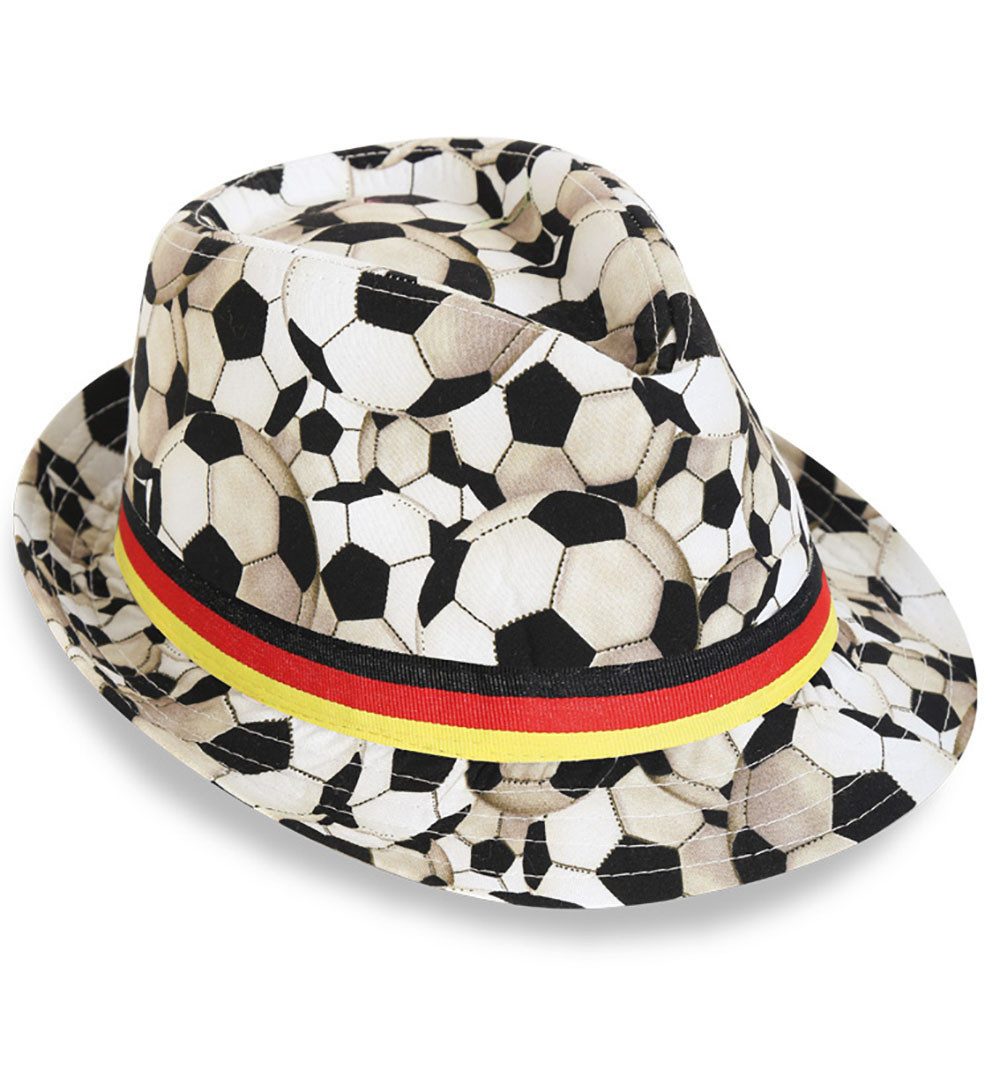Fries Trilby Deutschland Trilby Hut Fußball WM EM Fußball Schwarz Rot Gold Party Fußball Design