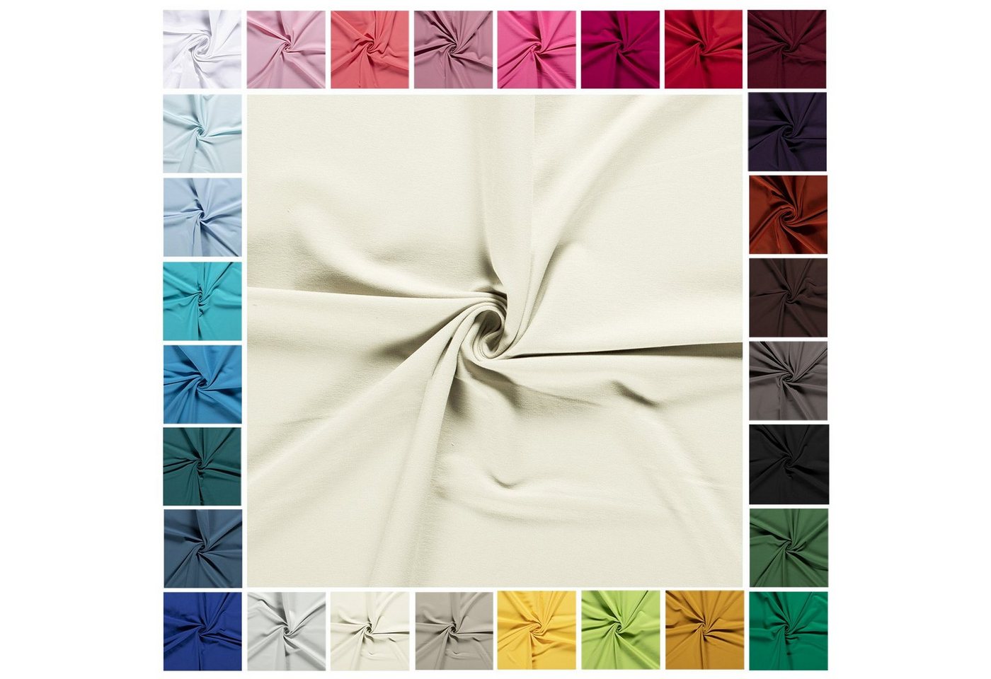 Thumbnail - maDDma Stoff 0,5m French Terry Uni Sommersweat Baumwollstoff Meterware, Farbwahl, 051 - creme
