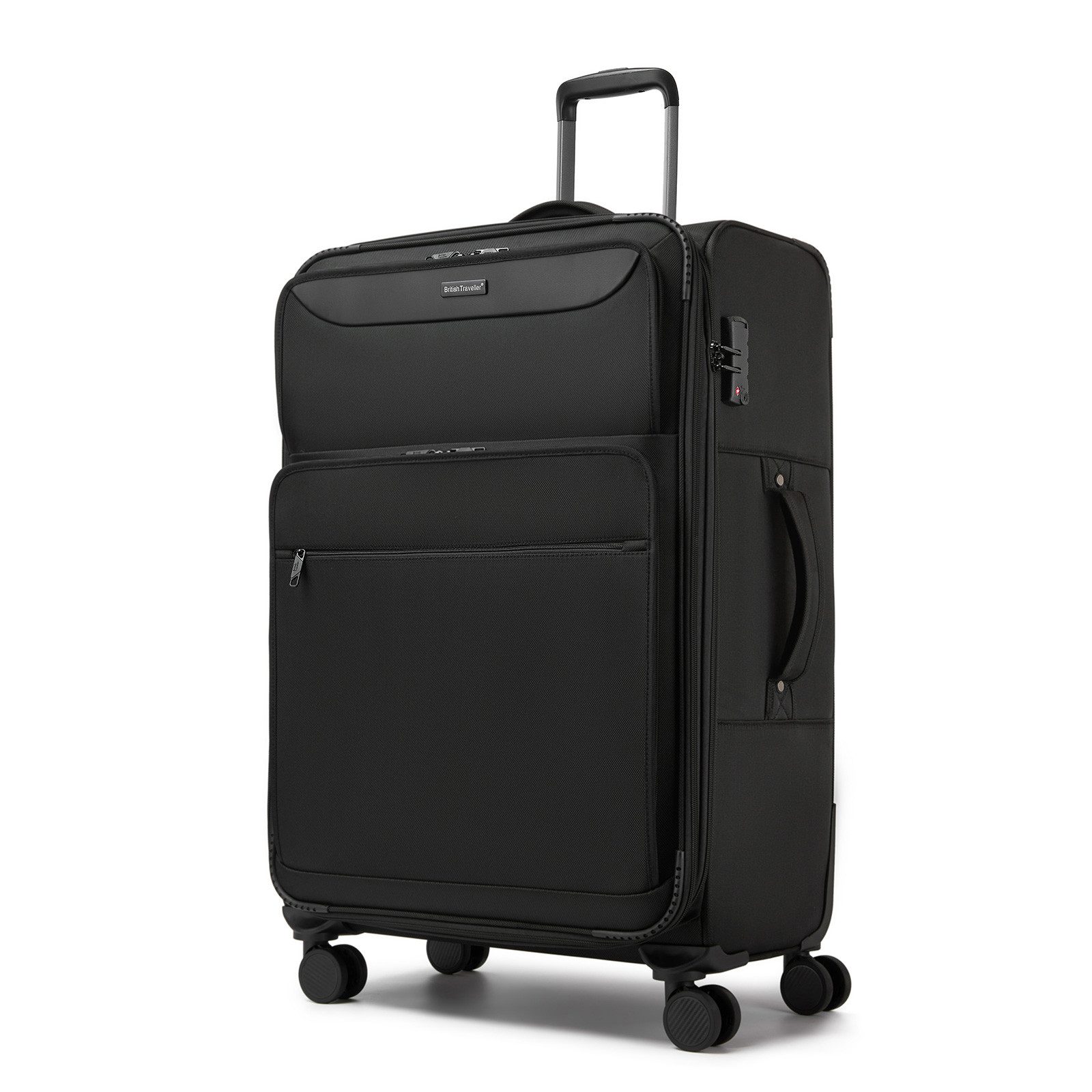 British Traveller Handgepäck-Trolley Stoffkoffer erweiterbar mit Frontfäche günstig online kaufen
