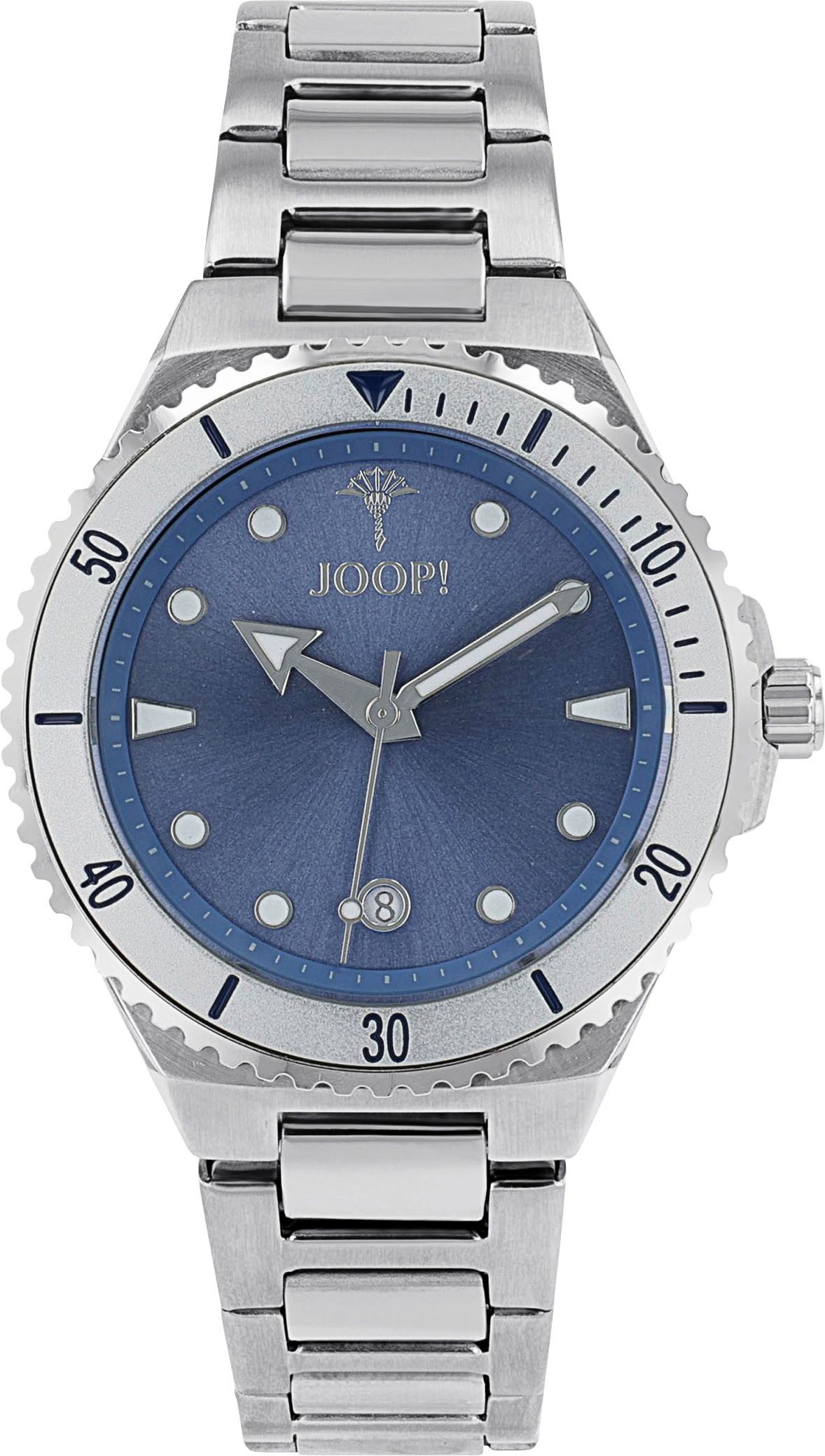 JOOP! Quarzuhr 2039572, Armbanduhr, Damenuhr, Edelstahlarmband, analog, Datum