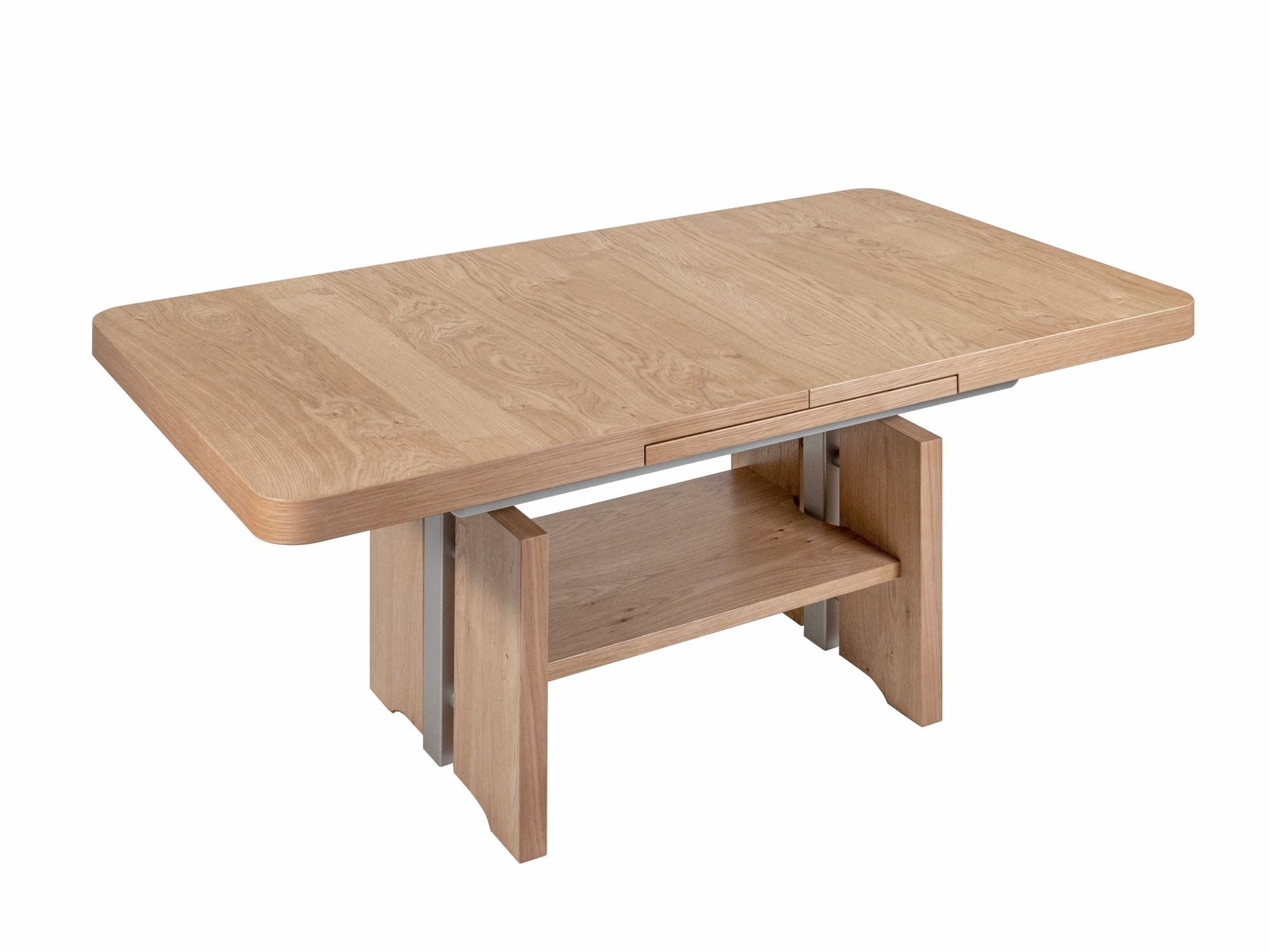 58 aufm Kessel Couchtisch Funktionstisch Camella 120x56x70 Massivholzfurnier+Echtholz Wildeiche (inkl. Lieferung bis in die Wohnung, 1-St., Lieferung bis Verwendungsstelle), stufenlos höhenverstellbar ausziehbar Tischplatte Massivholzfurnier