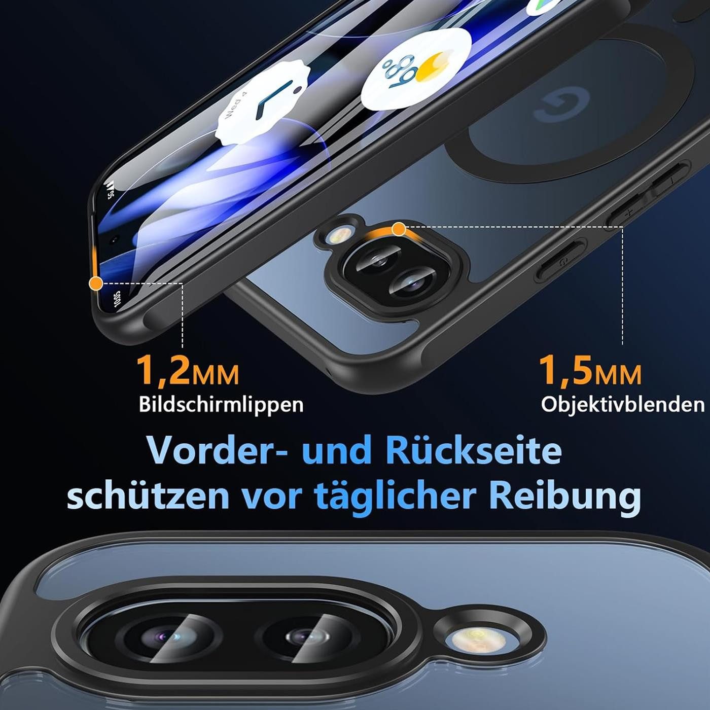 CoolGadget Handyhülle Magnet-Hülle für Pixel 9a Schutzhülle magnetisch 6,3 Zoll, Hülle Matt Stoßfest kompatibel mit QI-Laden Zubehör Kameraschutz Case – Bild 2 von 5