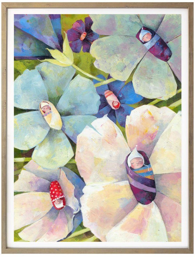 Wandposter Poster Pflanzen Wandbilder Bild, Poster, Märchen (1 St), Wandbild, Blütenbabies, Wall-Art