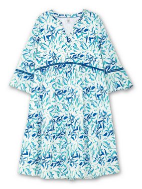 Sheego Sommerkleid Große Größen in A-Linie, mit Blätterprint und Hohlsaumspitze