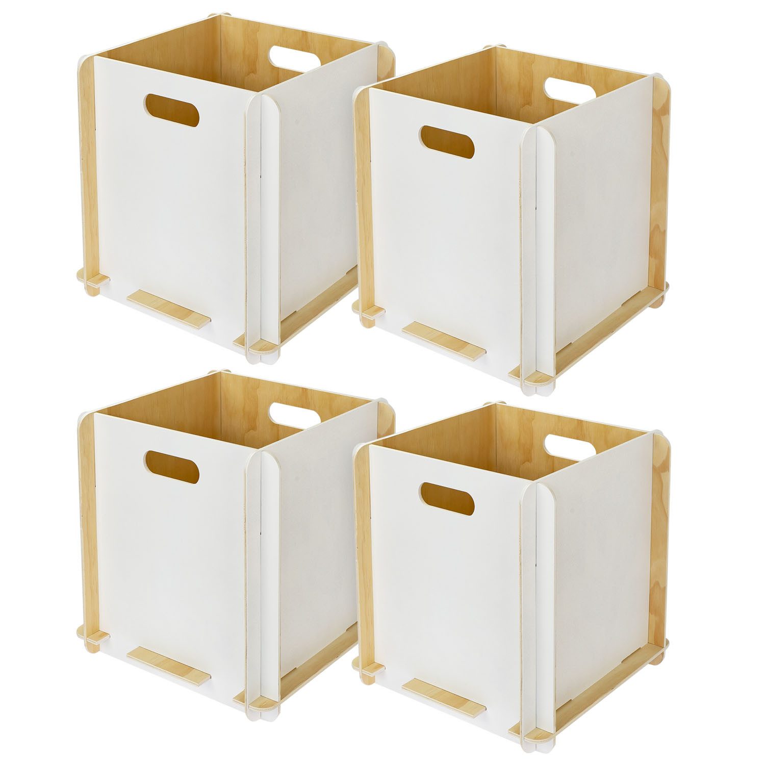 HMF Aufbewahrungsbox Praktische Regalbox aus Holz zum Zusammenstecken (4 St günstig online kaufen