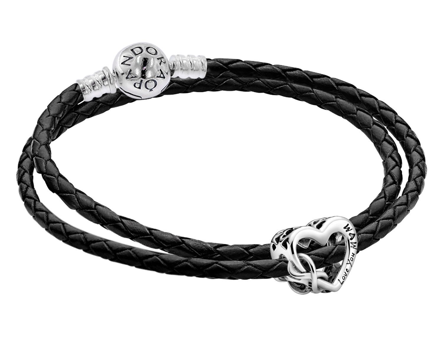 Pandora Silberarmband Set Leder-für mit Charm Love You Mum günstig online kaufen