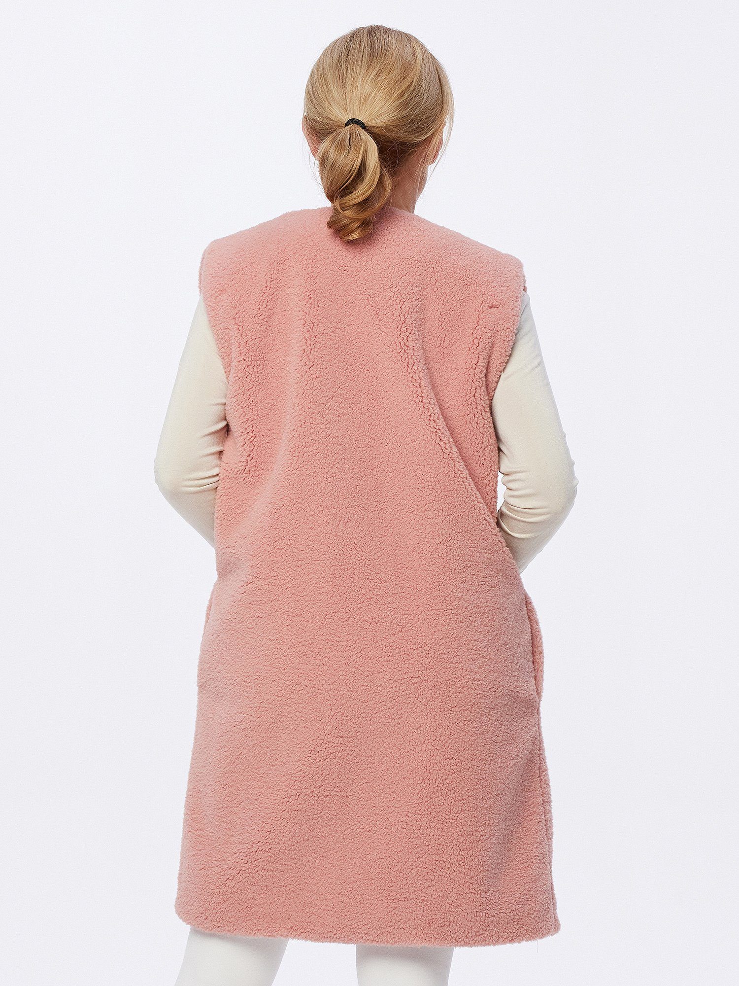 Georg Stiels Bouclèjacke Fleeceweste figurumspielend in Edel-Plüsch günstig online kaufen