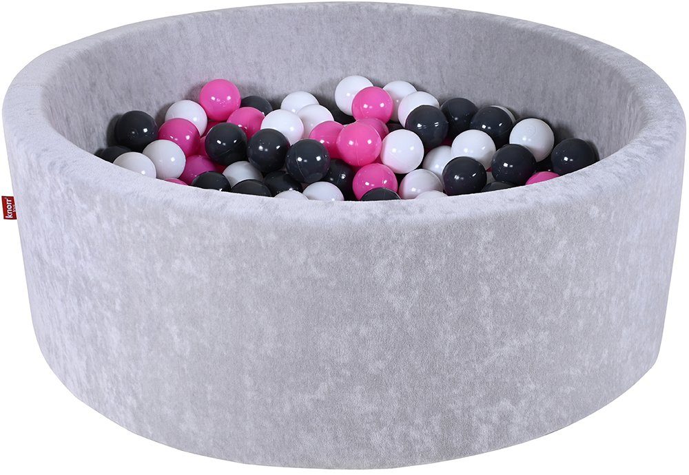 Knorrtoys® Bällebad Soft, Grey, mit 300 Bällen creme/Grey/rose; Made in Europe