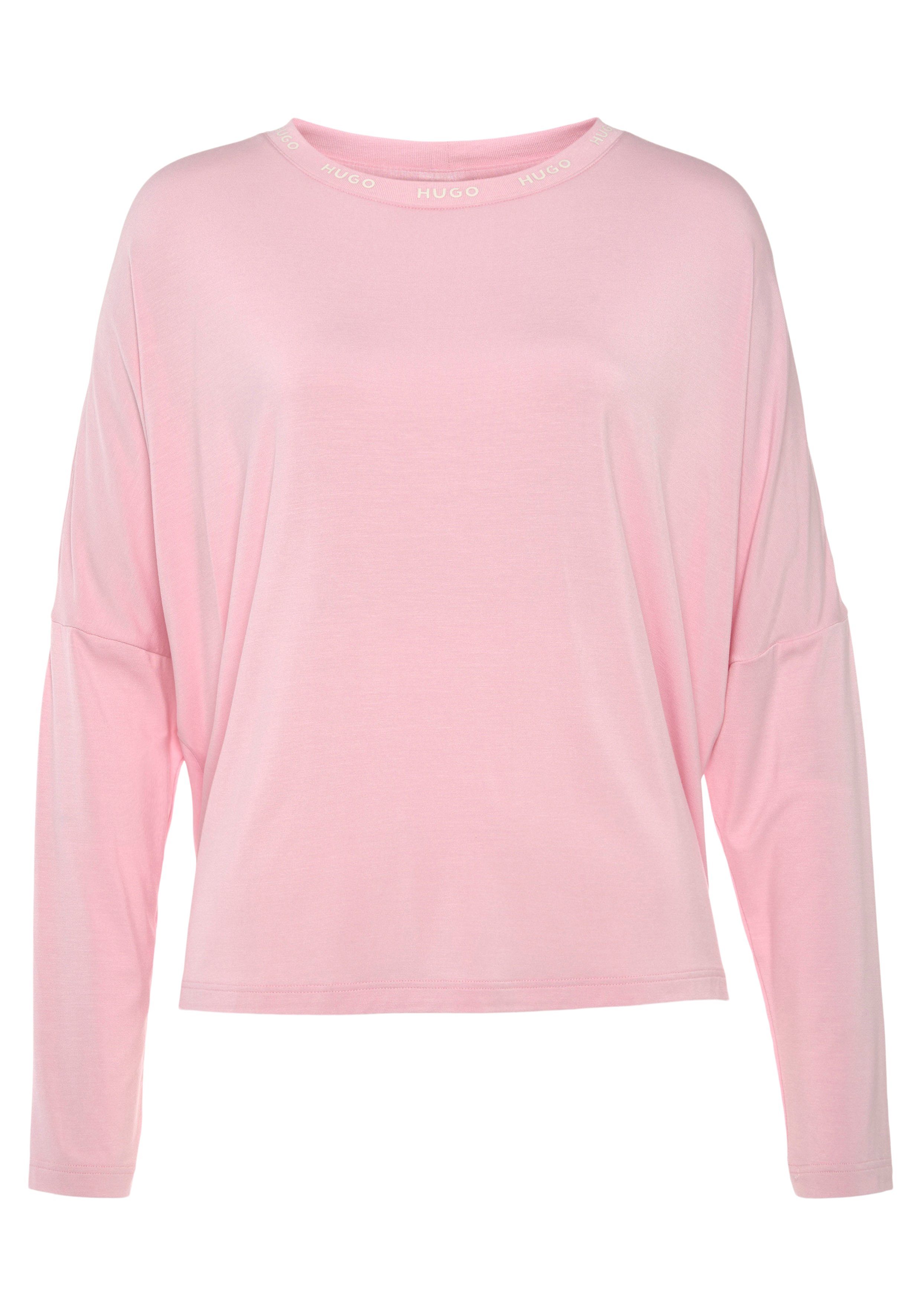HUGO Schlafanzug UNITE_LONG SET (Set, 2 tlg) mit HUGO-Logoschriftzügen Light/Pastel Pink