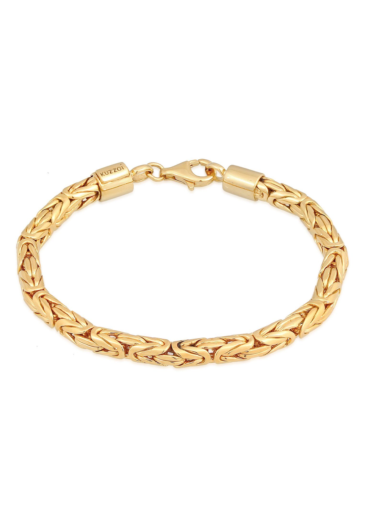 Kuzzoi Silberarmband Herren Königskette Rund 925 Silber, Twisted Gold