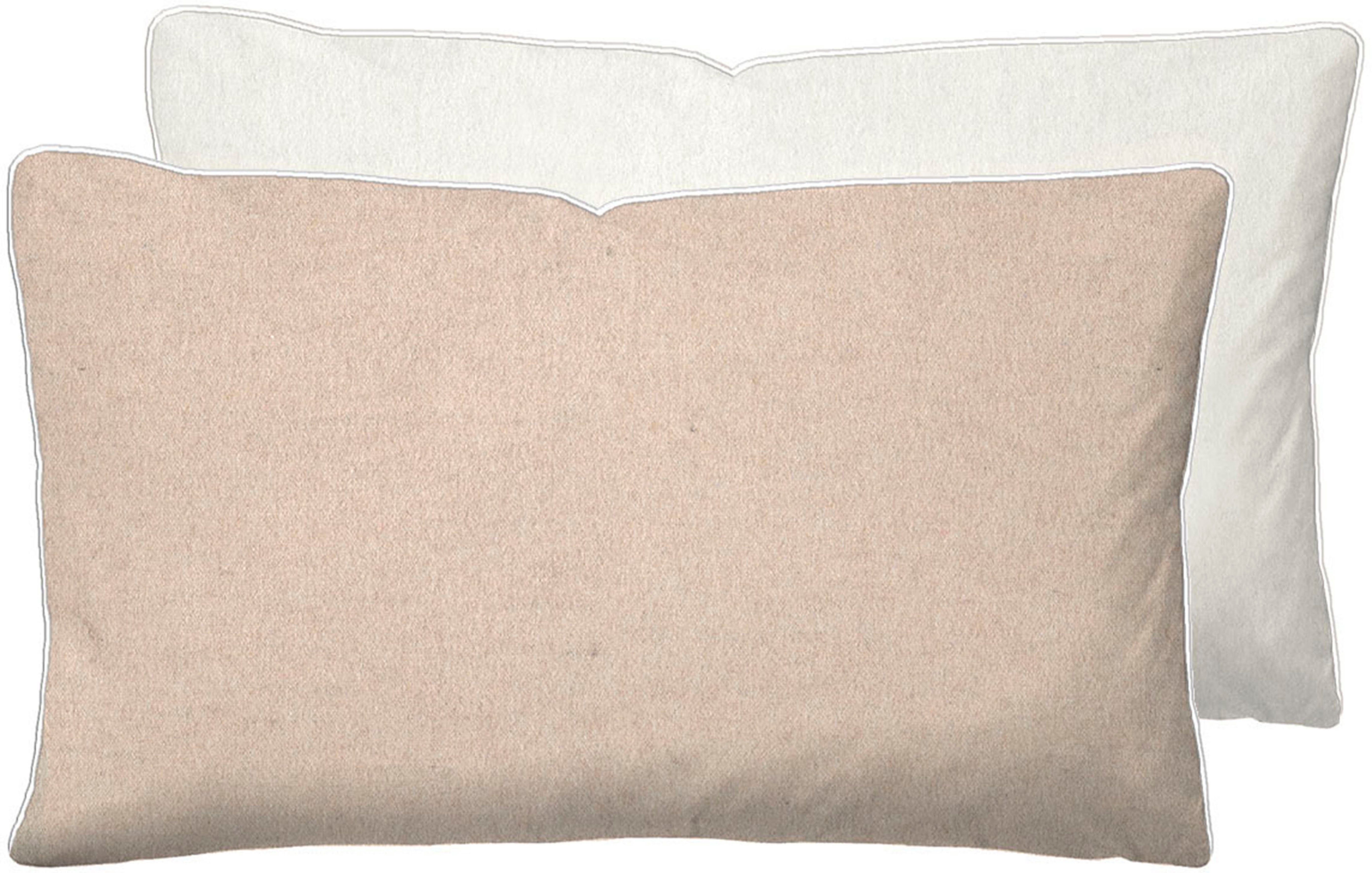Biberna Kissenbezug 0840500 HERMAL Premium Biber Melange-Flanell 100% Baumwolle, (1 Stück), Kissenhülle, wärmend & weich, Reißverschluss, Satinpaspel