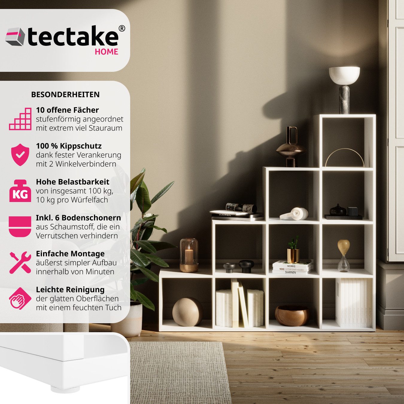 tectake Bücherregal Talisa, Set 1-tlg., praktisches Würfeldesign günstig online kaufen
