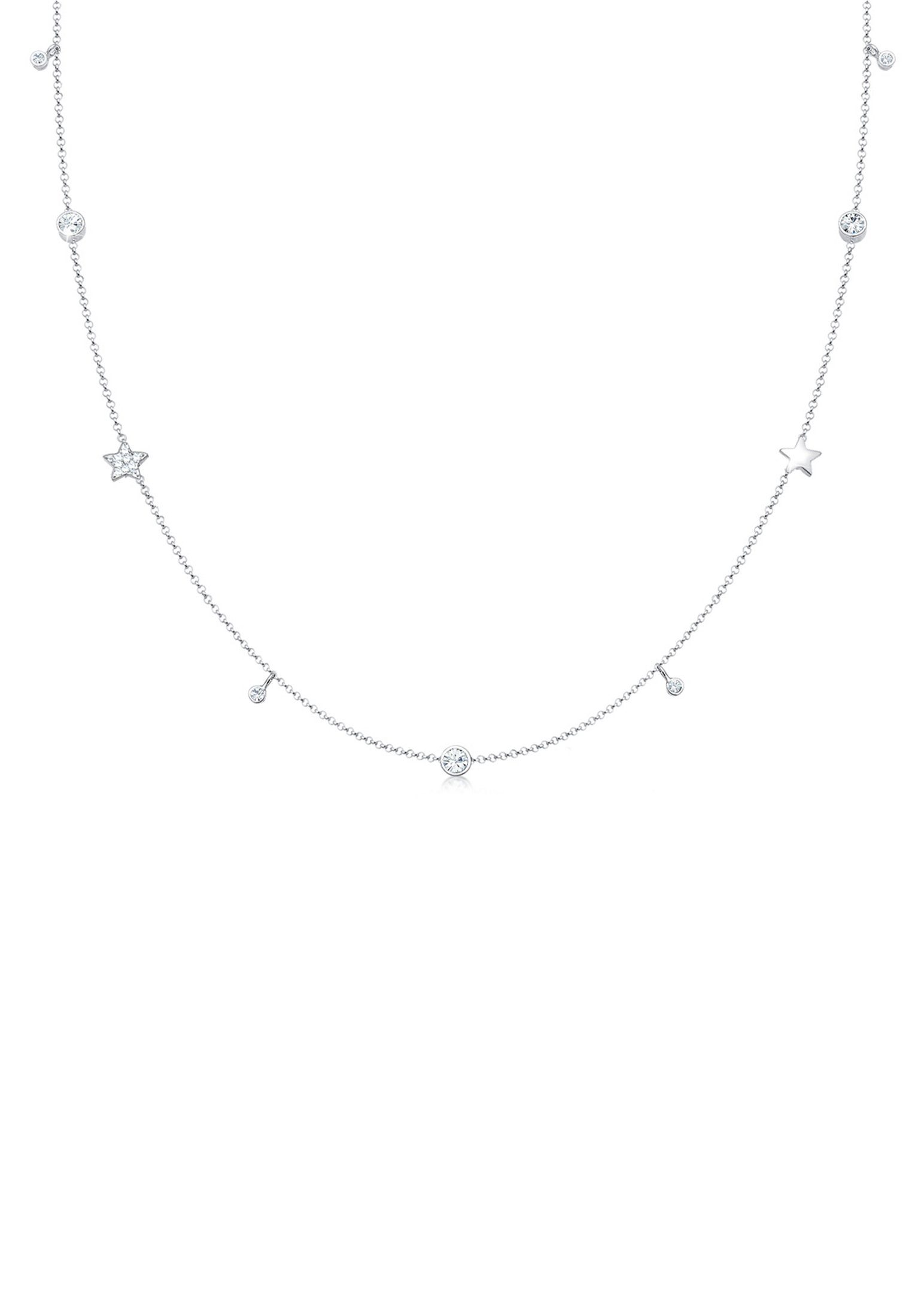 Elli Kette mit Anhänger Solitär Sterne 925 Silber, mit Kristallen von Swarovski®, Sterne
