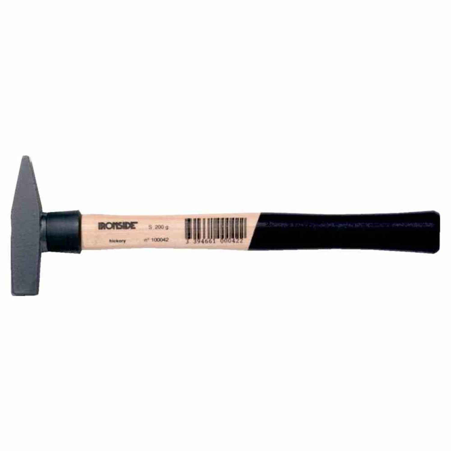 IRONSIDE Hammer Schlosserhammer 300g mit Stielschutz und Hickory Stiel