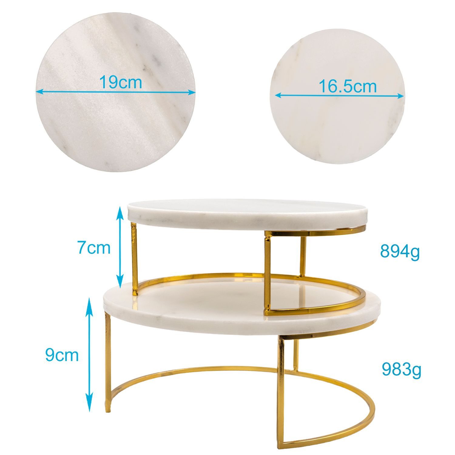 Intirilife Kuchenplatte, Marmor, (Set, 2-tlg), Kuchenplatte Tortenständer Kuchen Torten Servier Teller (2-tlg. Set)