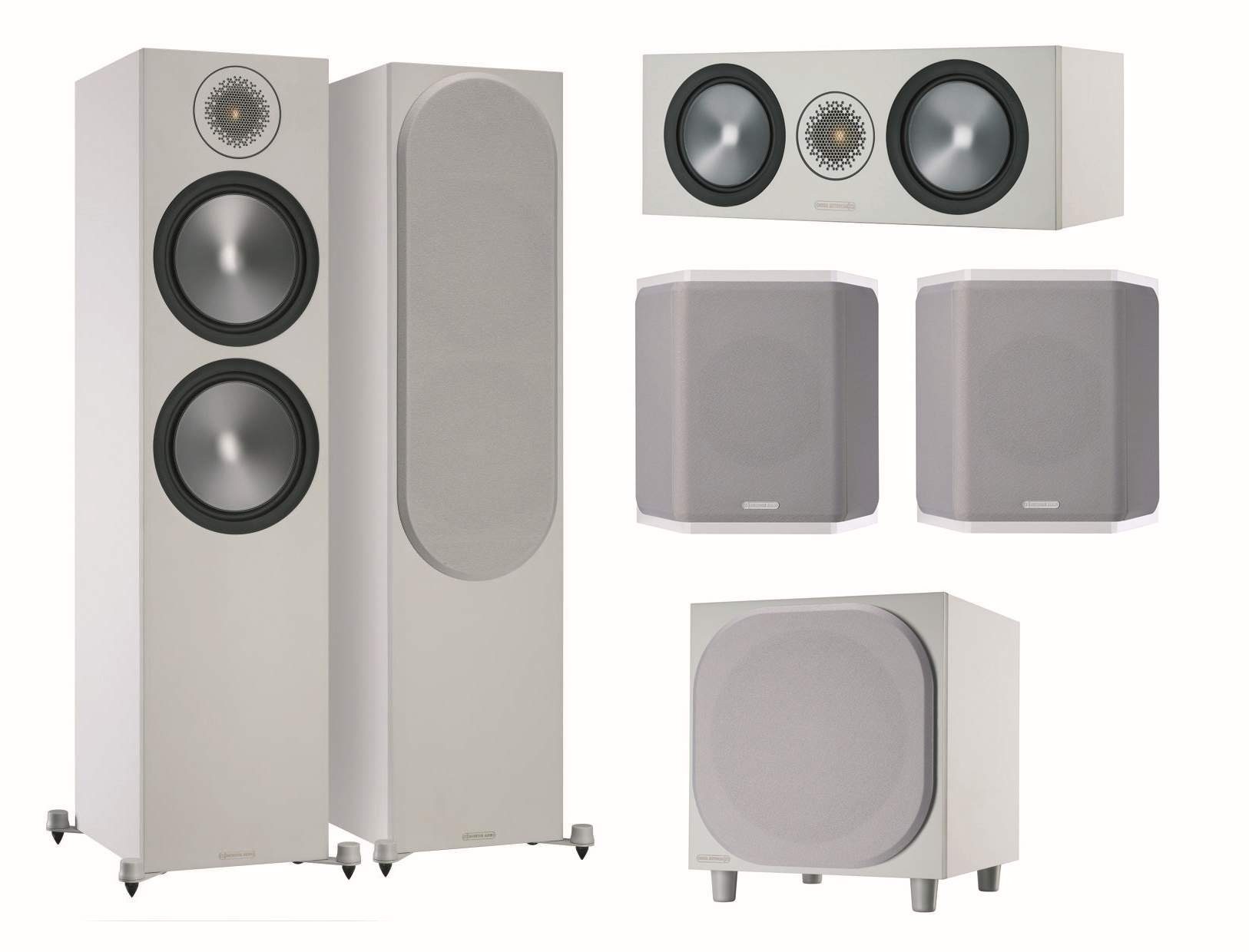 Heimkinosystem Bronze 6G Cinema 500 weiß/grau Lautsprecher-Set