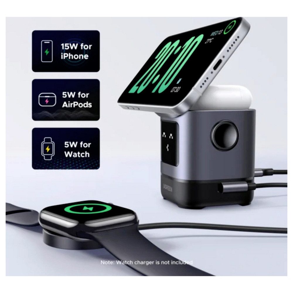 UGREEN UGREEN Uno W709 Wireless Charger 20 W 1x Apple MagSafe, Induktionslade Induktions-Ladegerät (Uno W709)