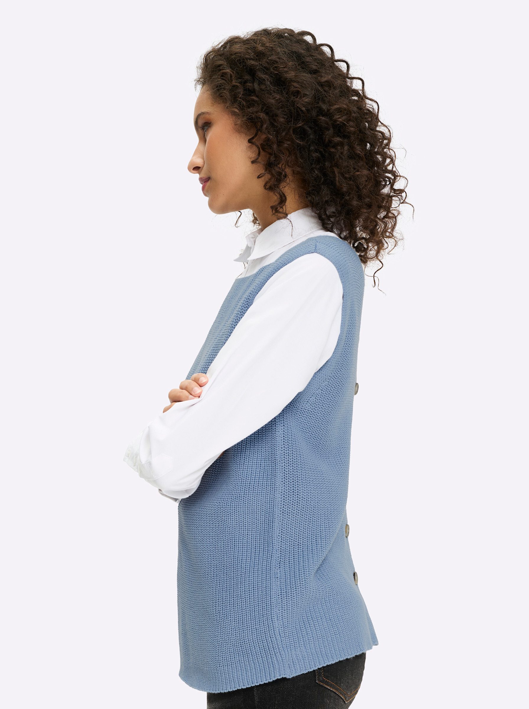 heine Pullunder Stricktop Ärmellos Rippoptik