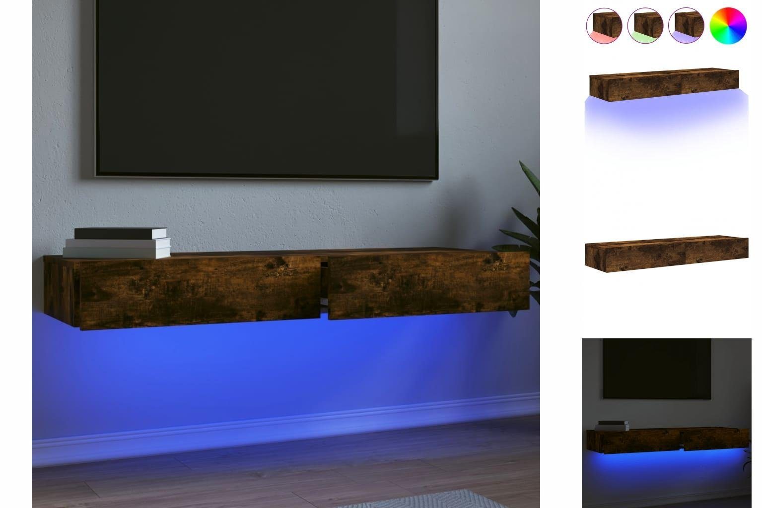 Räuchereiche 60x35x15,5 TV-Schrank TV-Lowboard 2 Stk mit TV-Schränke vidaXL LED-Leuchten