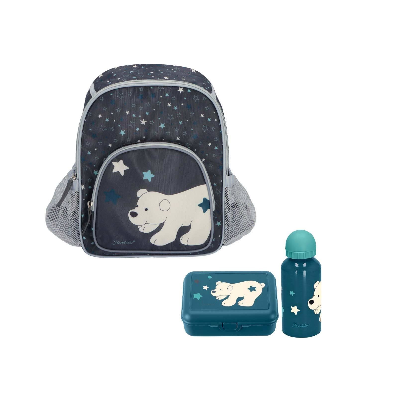 Elia Kinderrucksack Eisbär Rucksack Rucksack, 1x Set blau Sterntaler® Lunchbox, Kinder (1x Trinkflasche) 3er 1x