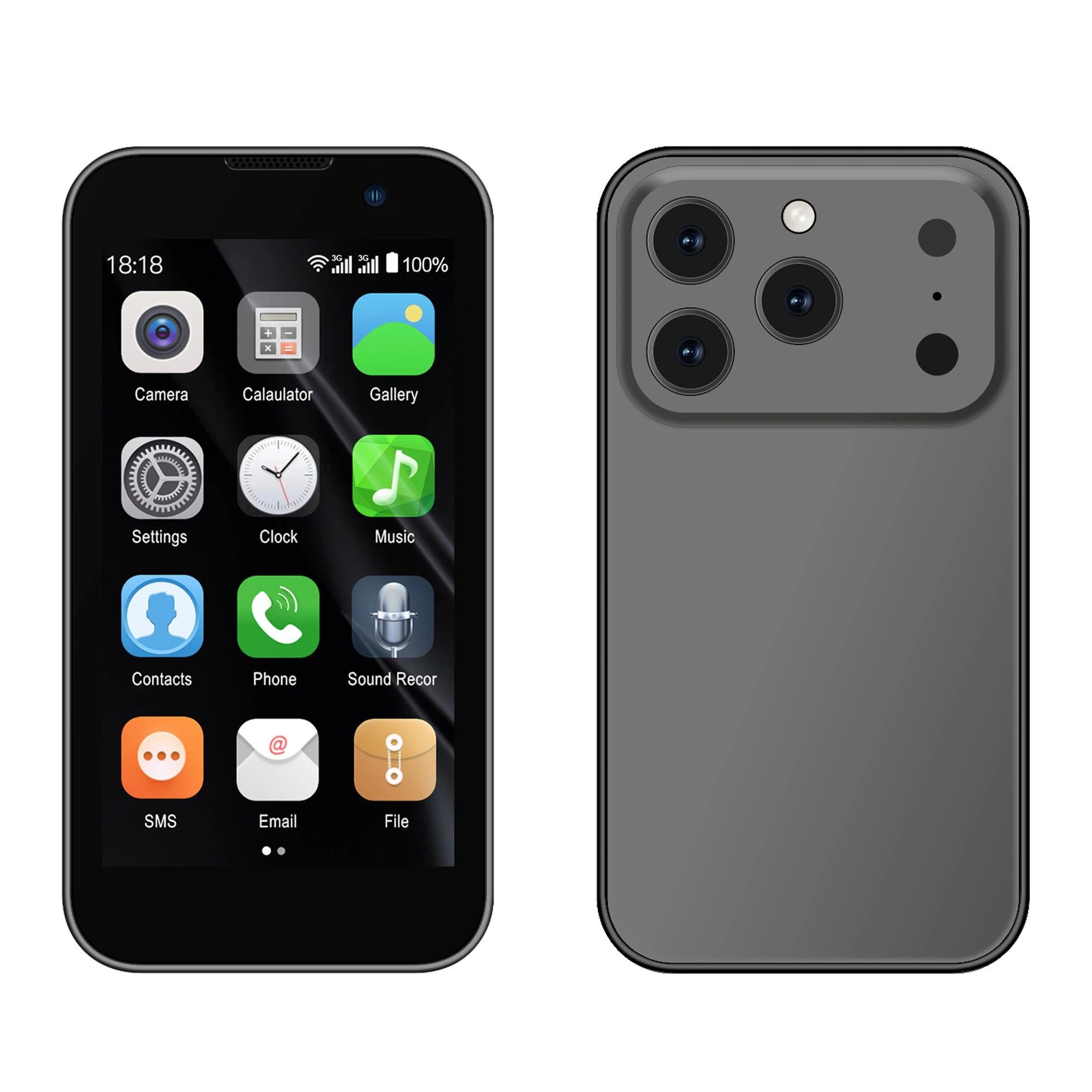 Athlix SERVO 17SE MINI 3G Mini Smartphone Android Kinder Rentner Smartphone (Dual SIM, 3G Mobilfunk, Android 9)