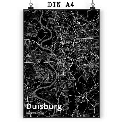 Mr. & Mrs. Panda Poster DIN A4 Duisburg - Geschenk, Städte, Raumdekoration, Wandposter, Küche, Stadt Black (1 St)