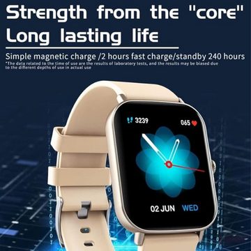 findtime Multi-UI-Umschaltung Smartwatch (1,69 Zoll, Android iOS), Armbanduhr Sport Herzfrequenzmonitor Schrittzähler Kalorien Android