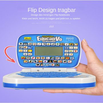 yozhiqu Lerntablet Englisch-Lern-Laptop für Kinder zum Erlernen der englischen Sprache, Mit Musiktastatur zur Förderung der kognitiven Fähigkeiten von Kindern