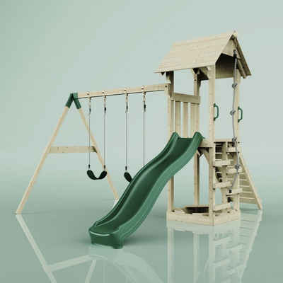 PolarPlay Spielturm Vimmerby, Smaragdgrün - Kinderschaukel