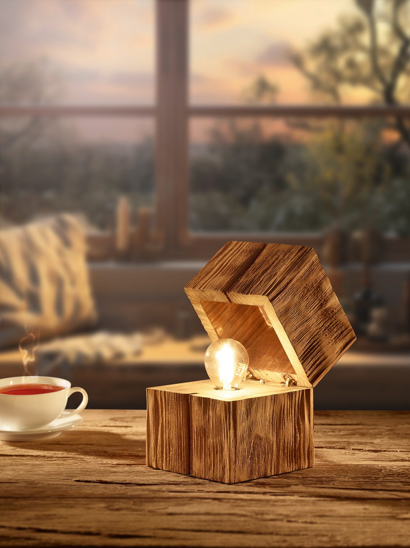 TRIO Leuchten Schreibtischlampe TREASURE, Deko Tischleuchte Schatzkiste ink günstig online kaufen