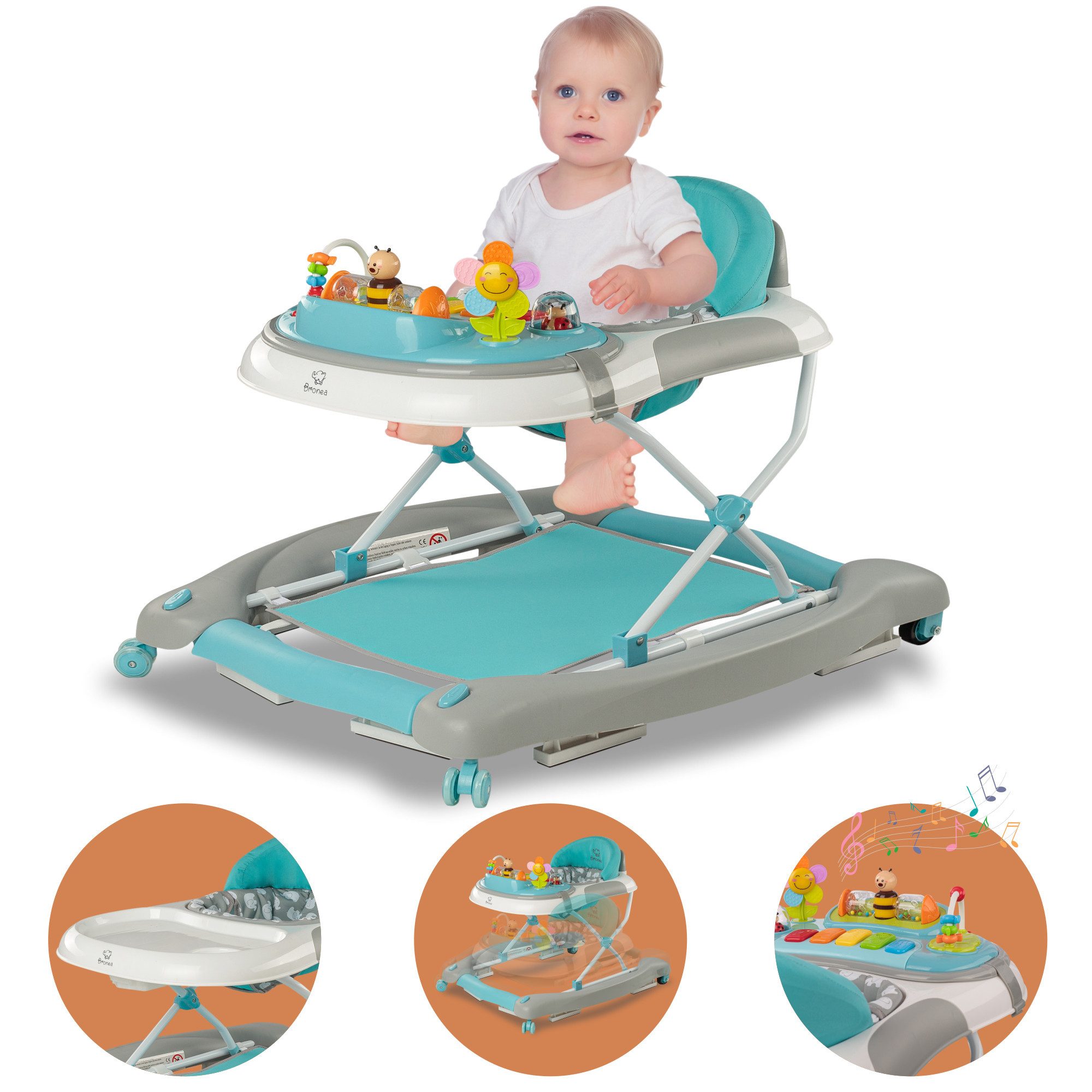 Bronea Lauflernhilfe 4-in-1 Lauflernwagen Gehfrei Baby Schaukel Lauflernhil günstig online kaufen