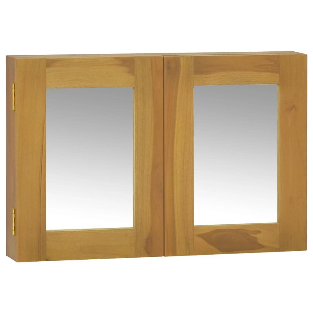 furnicato Badezimmerspiegelschrank Spiegelschrank aus Naturholz mit Glas, 60 x 10 x 40 cm, naturfarben Badregal mit zwei Glasspiegeln und Stauraum für das Badezimmer