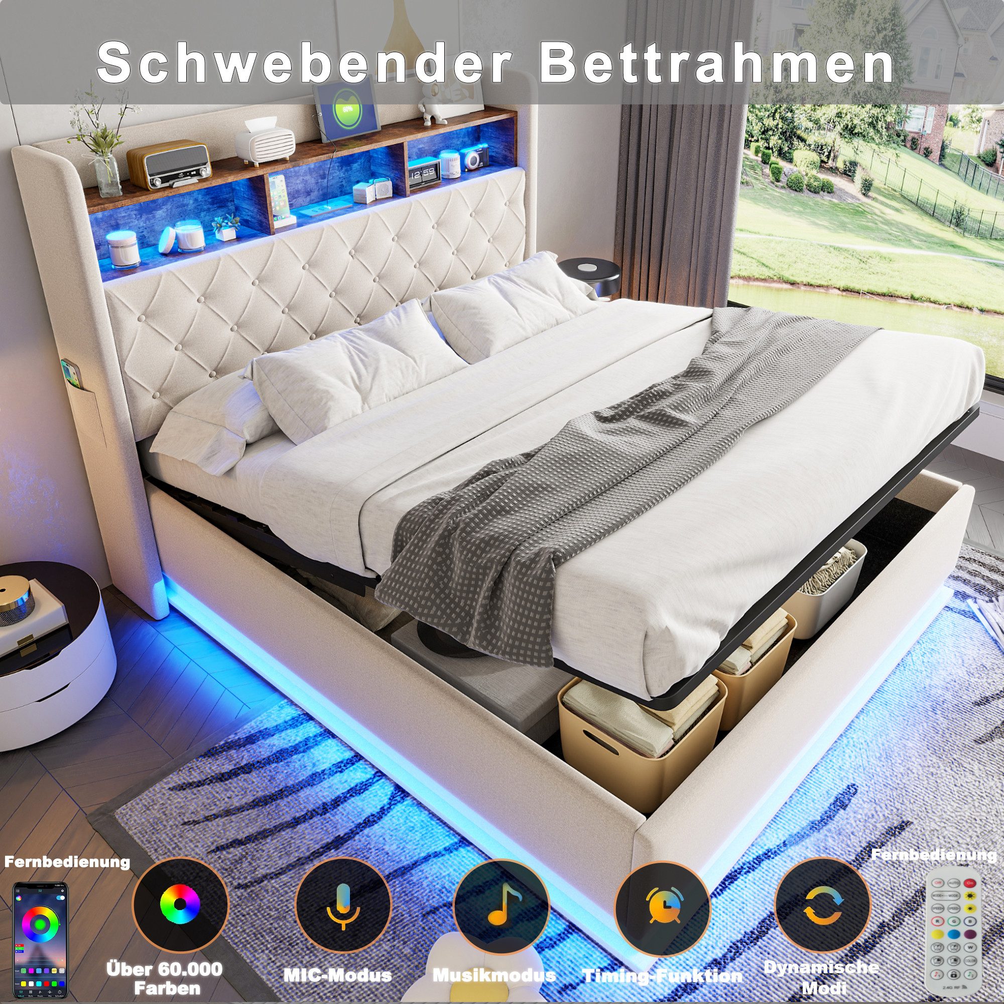 STILVORA Polsterbett Doppelbett 160x200 Jugendbett mit günstig online kaufen