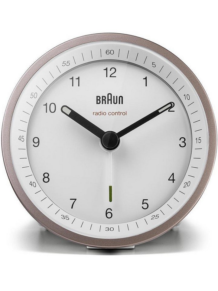 Braun Wecker Braun BC07PW-DCF Klassik Funkwecker Crescendo-Alarm,Schlummerfunktion