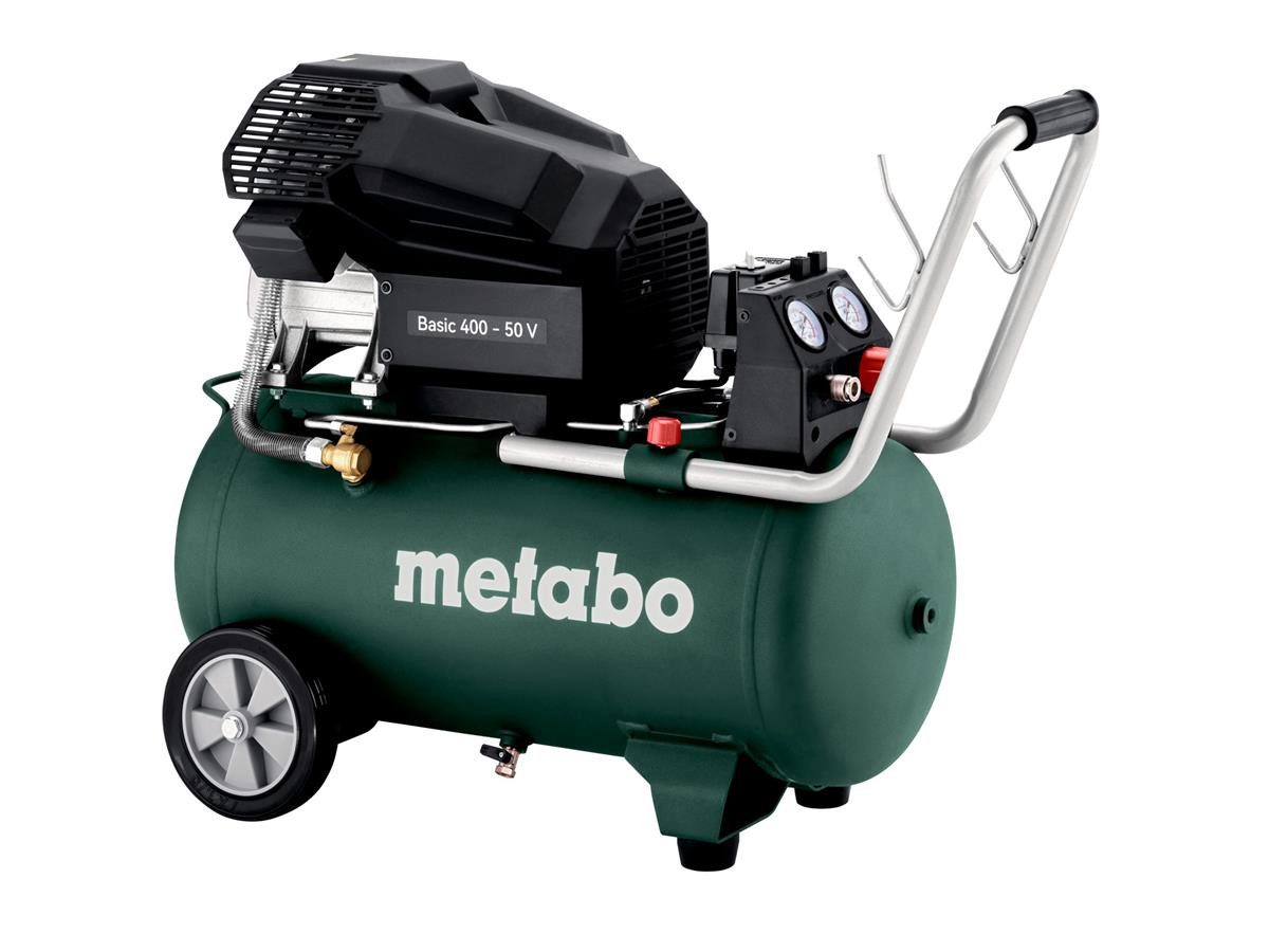 metabo Kompressor Basic 400-50 V, 2300 W, max. 10 bar, 50 l, 3-tlg., 2,3 kW Leistung, 10 bar Betriebsdruck