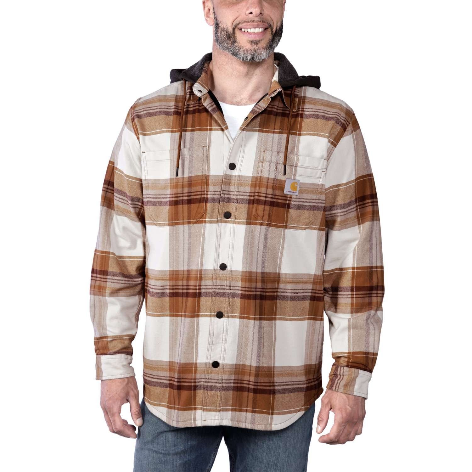 Hooded Flannel carhartt Carhartt Carhartt Sommerjacke Herren Sherpa-Lined brown Übergangsjacke