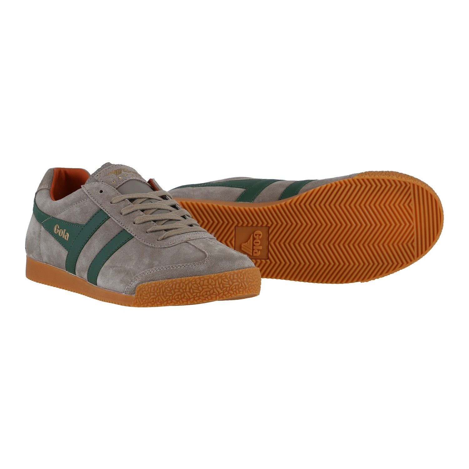 Gola Harrier Suede-Leder hellgrau/dunkelgrün/orange Herren Sneaker günstig online kaufen