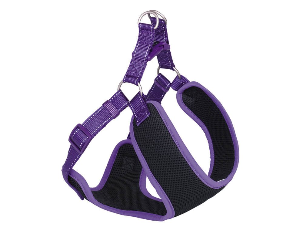 Nobby Hunde-Geschirr Geschirr "Black Mesh Reflect", lila, XXS