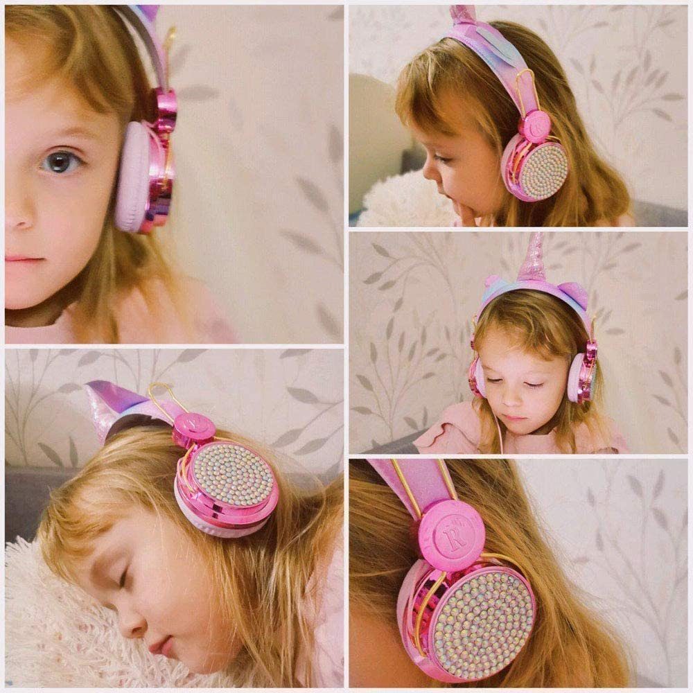Kinderkopfhörer Bluetooth-Kopfhörer Bluetooth GelldG Kabellos 5,0 Bluetooth-Kopfhörer Einhorn