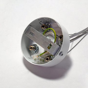 Licht-Erlebnisse Pendelleuchte JAKOB, ohne Leuchtmittel, Hängelampe Metall Weiß Chrom Design Esszimmer Esstisch
