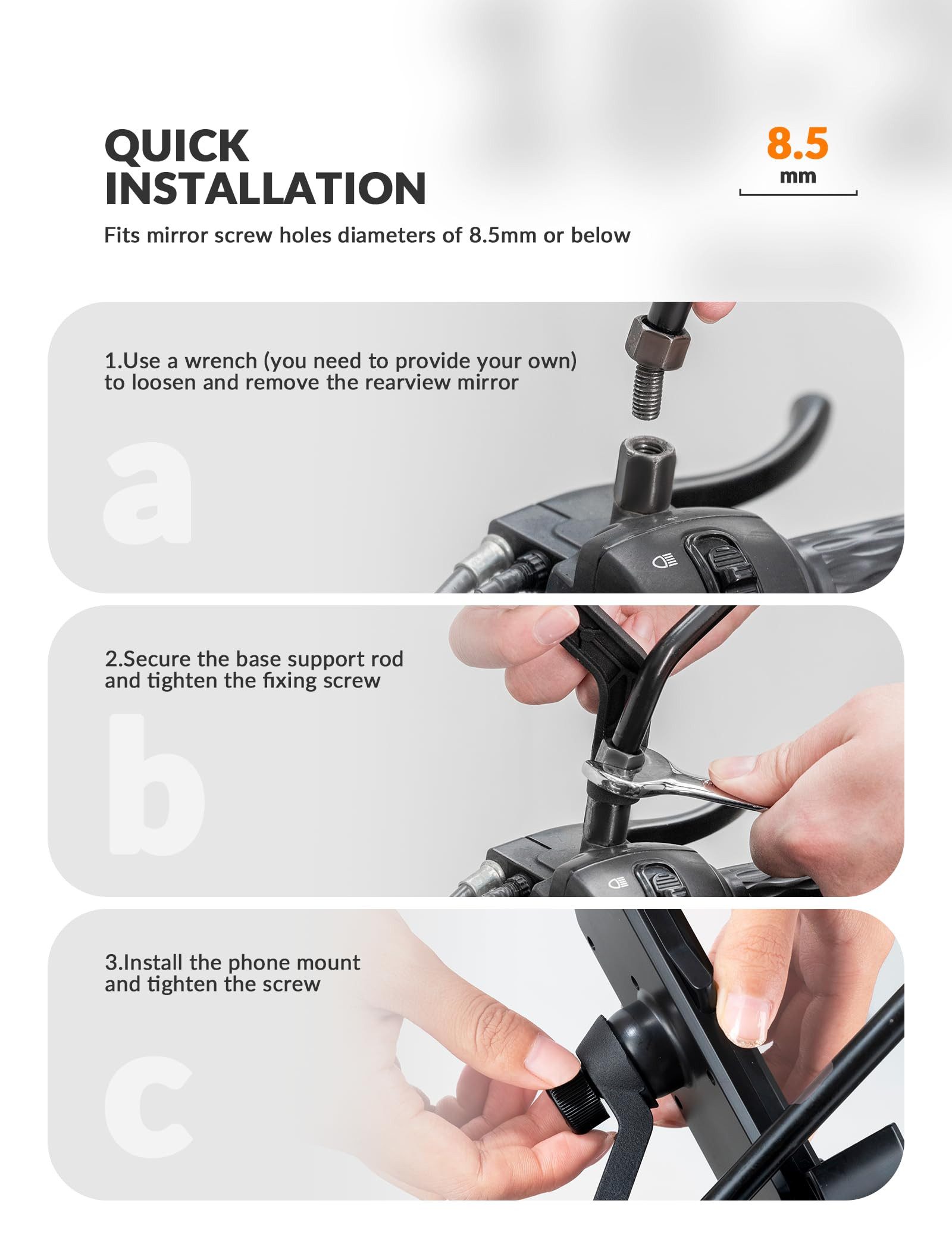 ROCKBROS Handy-Halterung Handyhalterung 360° Drehbar Universal Handy Halterung, (bis 7 Zoll, 1-tlg., Fahrrad Handyhalter Motorrad für 4,7-7,0 Zoll Smartphone)