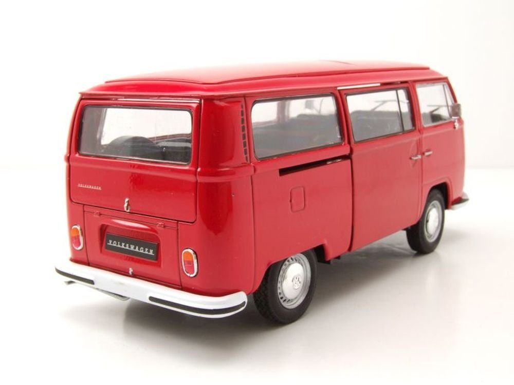 Welly Modellauto VW T2 Bus 1972 rot, Maßstab 1:24